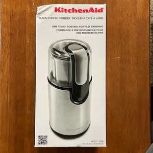 NWT KitchenAid Blade Coffee Grinder BCG111OB in Onyx Black